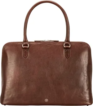 Maxwell Scott - Womens Luxury Leather Shoulder Business Briefcase Bag Purse - Handmade from Full Grain Hides - The Fiorella