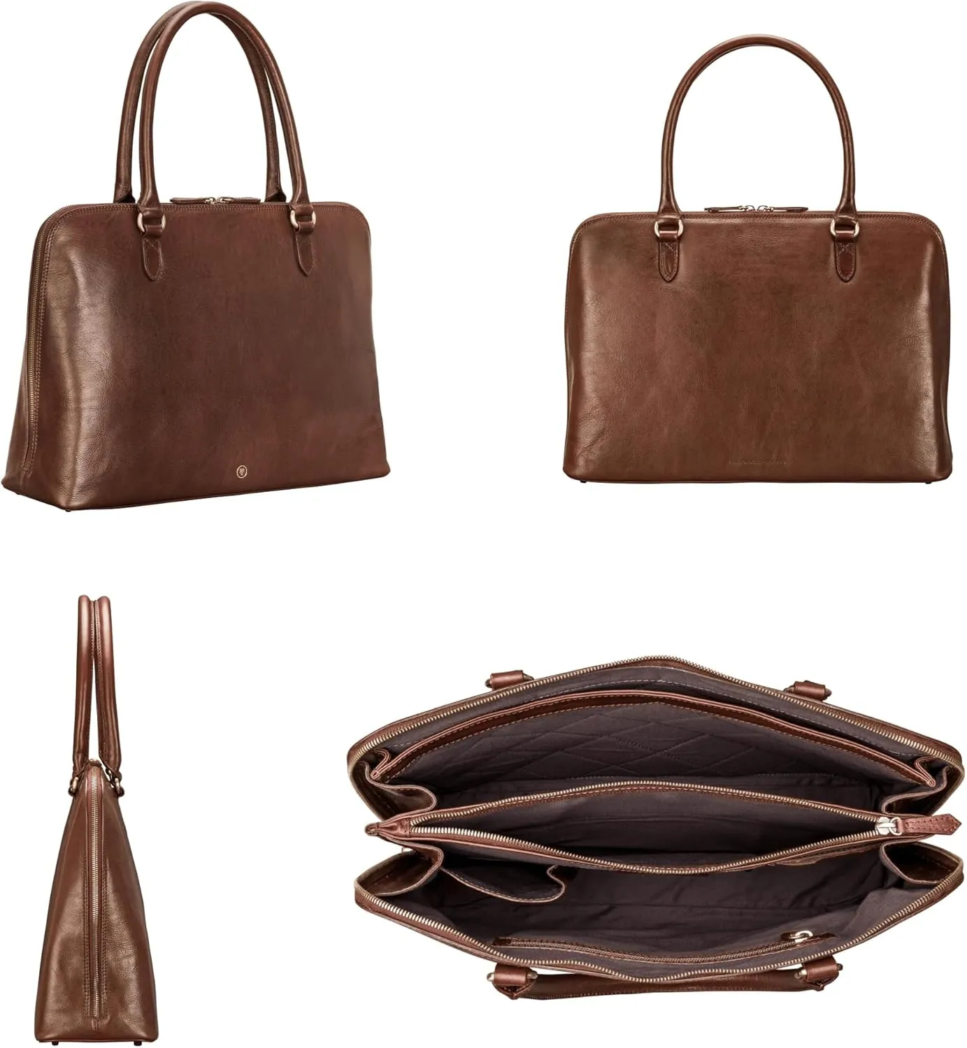 Maxwell Scott - Womens Luxury Leather Shoulder Business Briefcase Bag Purse - Handmade from Full Grain Hides - The Fiorella