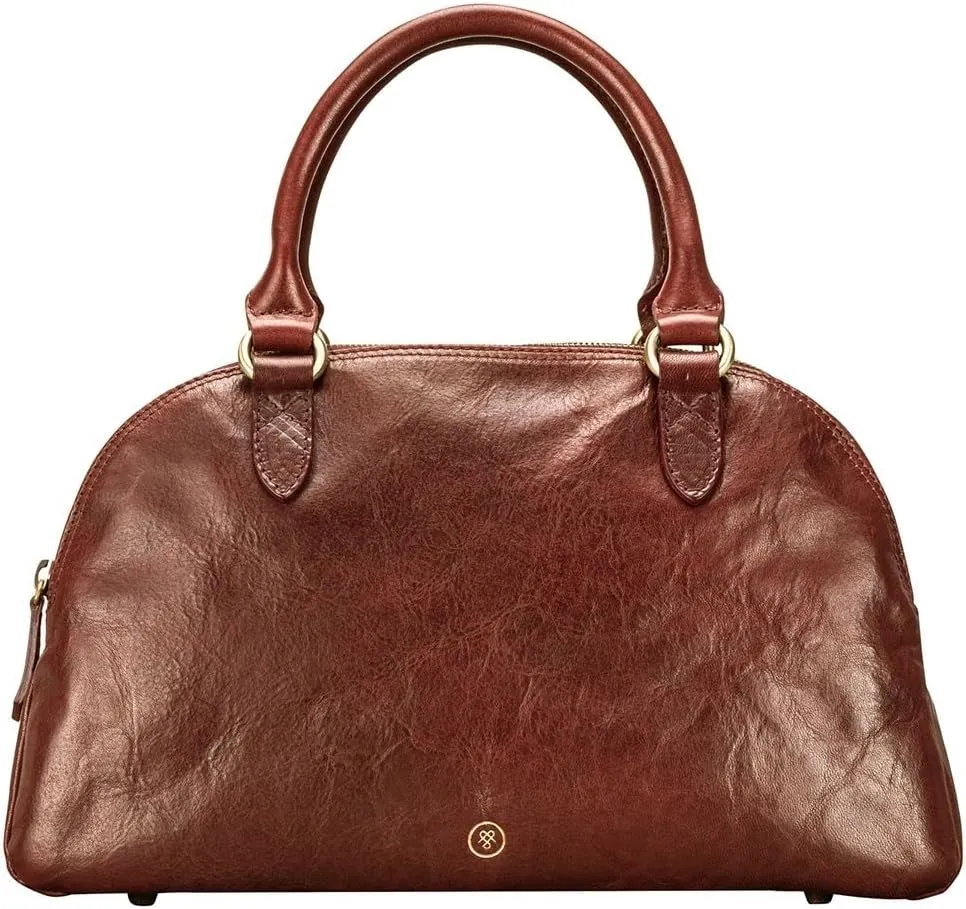 Maxwell Scott - Womens Luxury Leather Triple Zip Bowling Bag Purse with Shoulder Strap - Made in Italy - The LilianaS