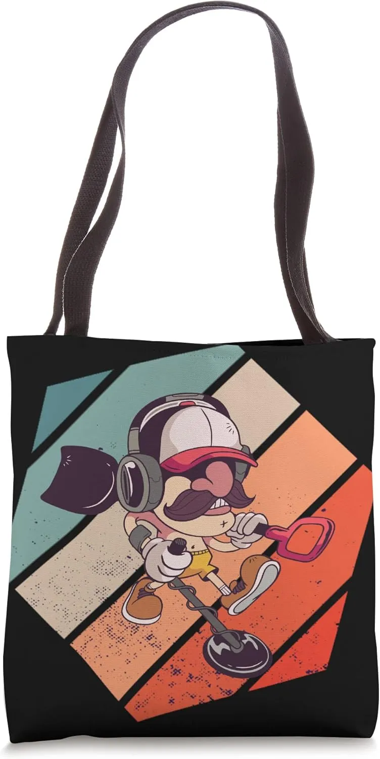 Metal Detecting Metal Hunter Detection Retro Vintage Tote Bag
