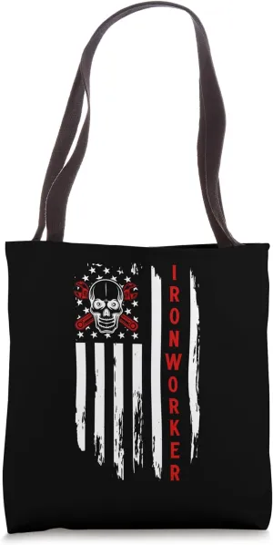 Metalworking Ironworker USA Flag Erector Blacksmithing Tote Bag