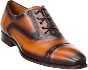 Mezlan Folded-Seam Leather Oxford, 10, Brown