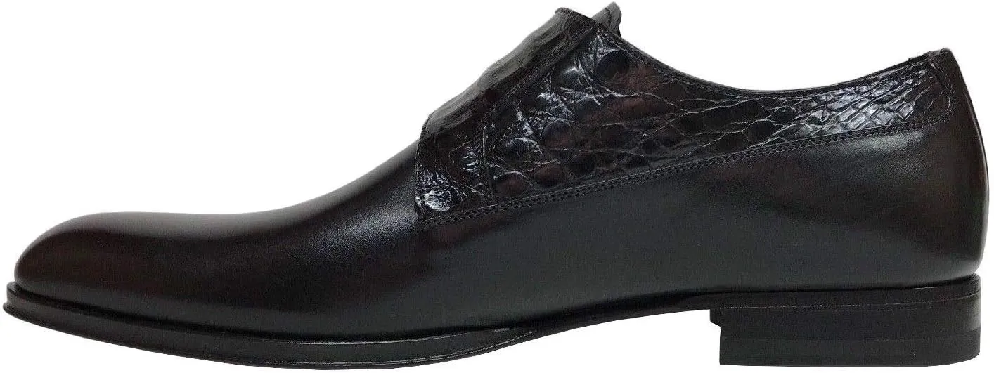 Mezlan Men's Grey Leather Double Monk Strap Dress Shoes 14434-F