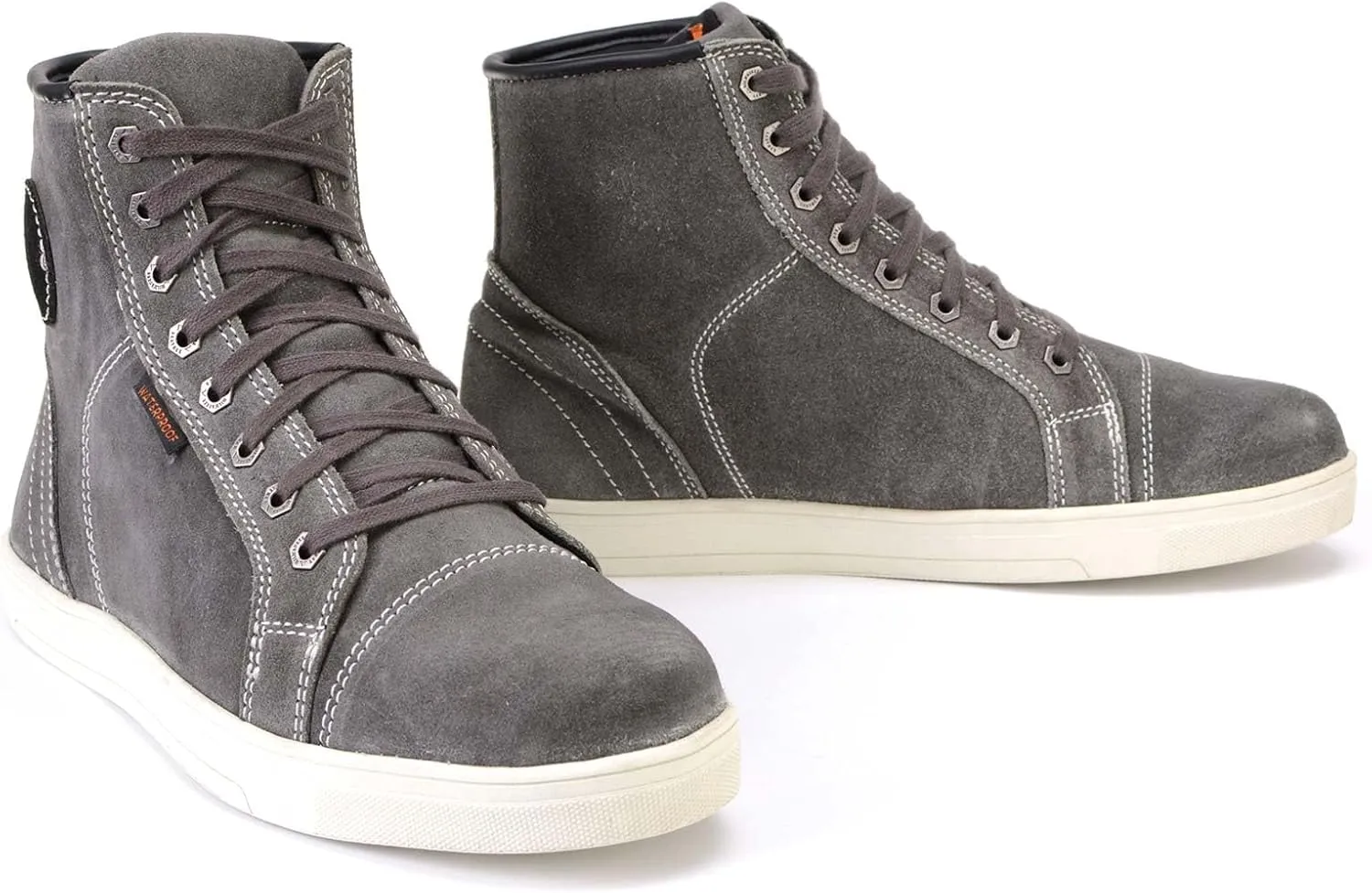 Milwaukee Leather MBM9109 Men's Grey Suede Leather Reinforced Street Riding Waterproof Shoes w/Ankle Support - 13