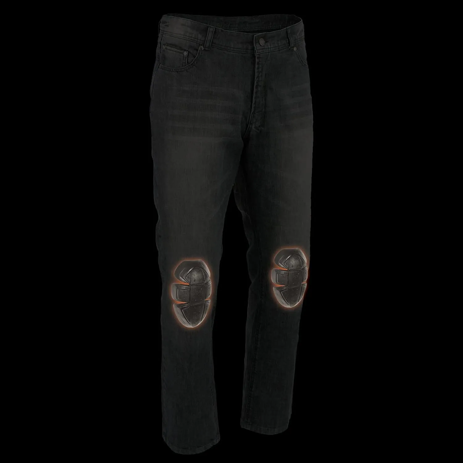 Milwaukee Leather MDM5000 Men's City Limit Black CE Armored Motorcycle Riding Denim Jeans Pants Reinforced w/Aramid Fibers
