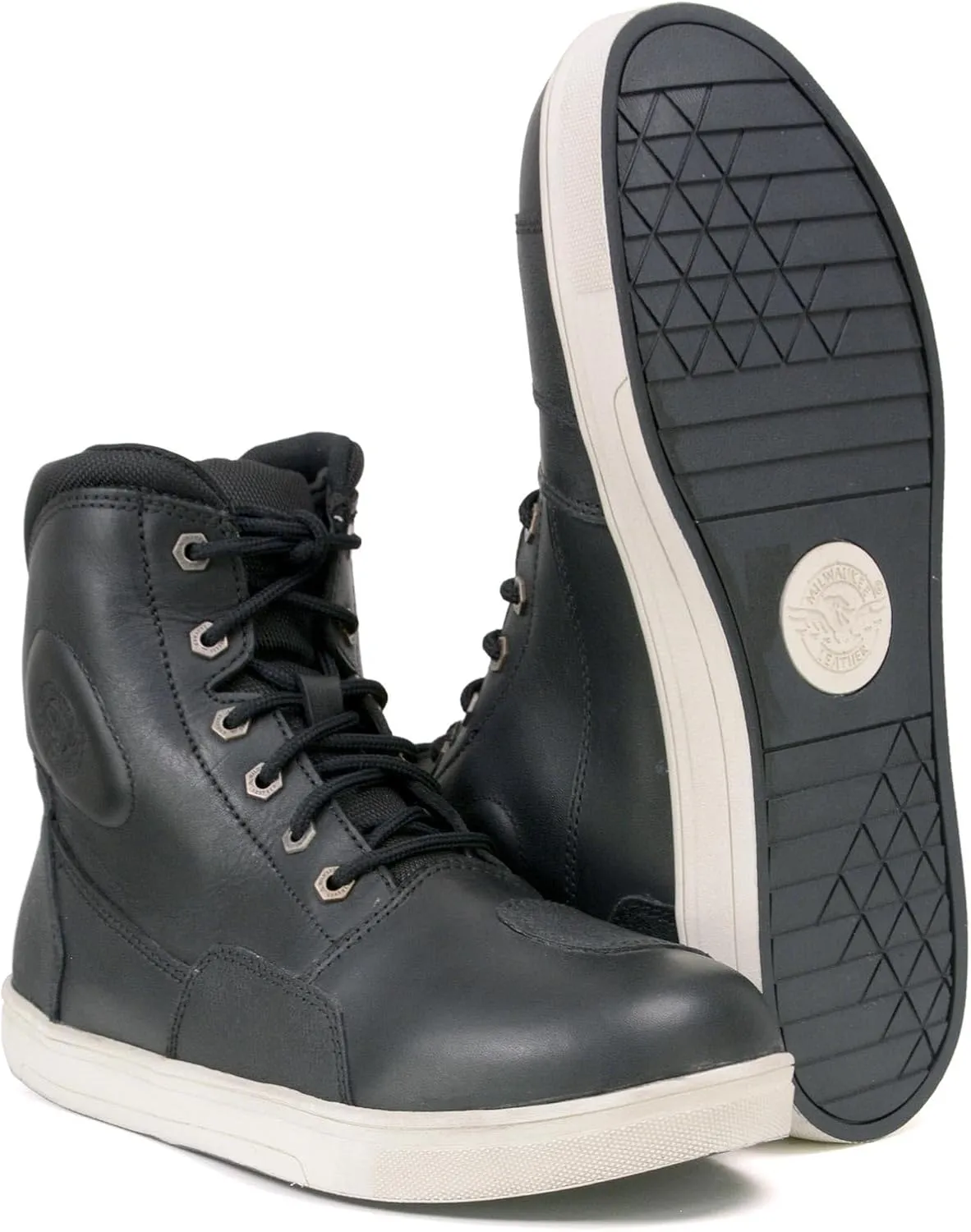 Milwaukee Leather Men's Motorcycle Reinforced Street Biker Casual Riding Shoes Leather Suede Canvas - 10.5
