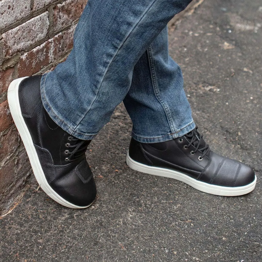 Milwaukee Leather Men's Motorcycle Reinforced Street Biker Casual Riding Shoes Leather Suede Canvas - 10.5