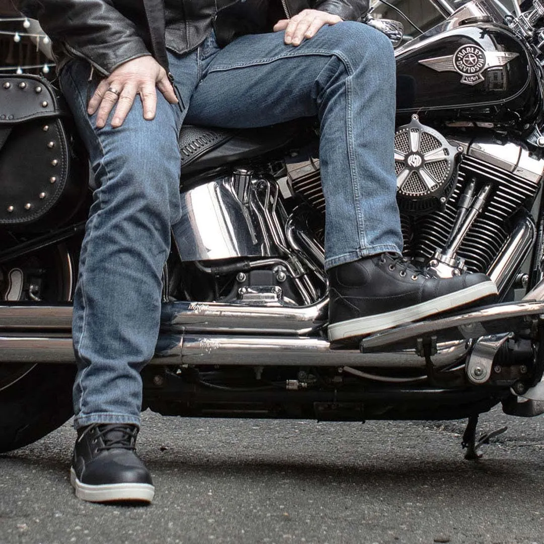 Milwaukee Leather Men's Motorcycle Reinforced Street Biker Casual Riding Shoes Leather Suede Canvas - 10.5