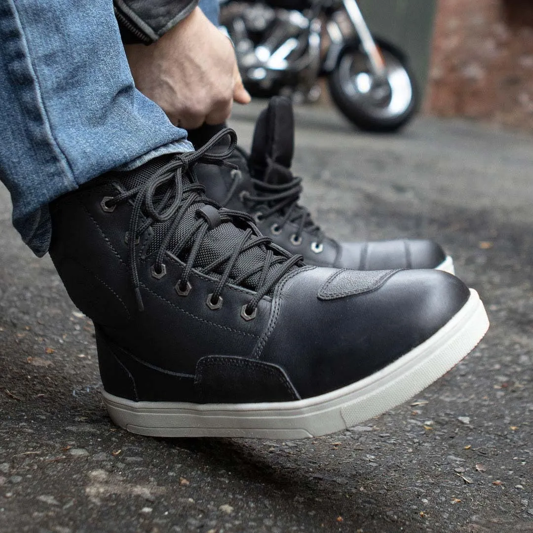 Milwaukee Leather Men's Motorcycle Reinforced Street Biker Casual Riding Shoes Leather Suede Canvas - 10.5