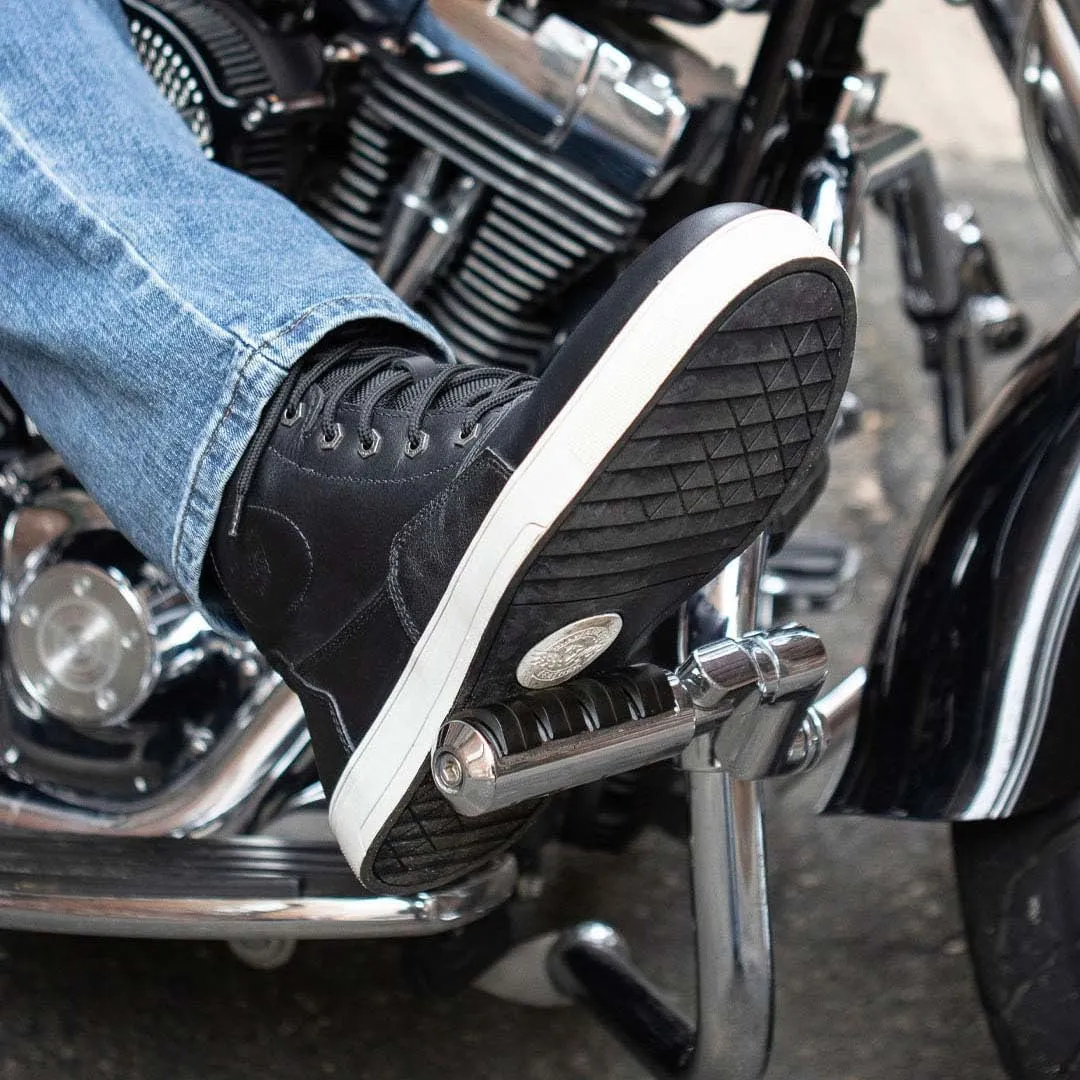 Milwaukee Leather Men's Motorcycle Reinforced Street Biker Casual Riding Shoes Leather Suede Canvas - 10.5