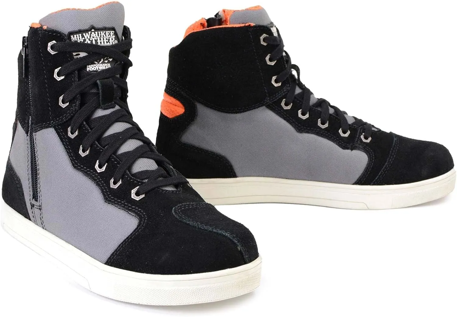 Milwaukee Leather Men's Motorcycle Reinforced Street Biker Casual Riding Shoes Leather Suede Canvas - 8