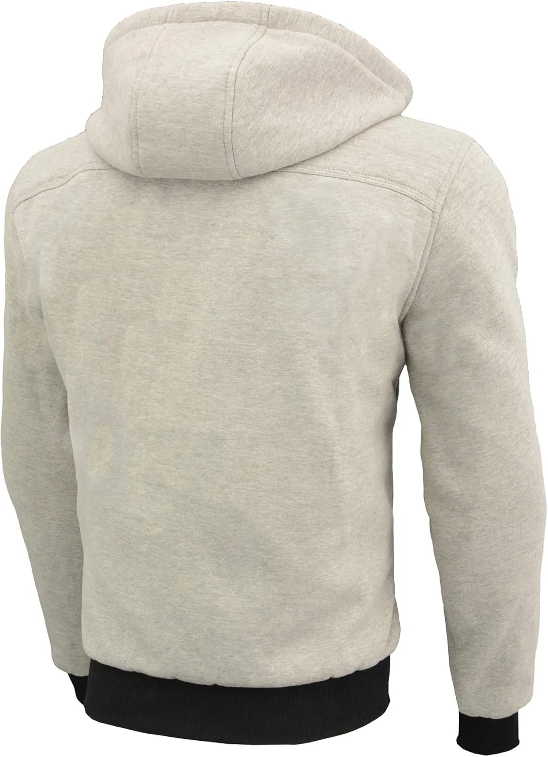 Milwaukee Leather MPM1788 Men's Black CE Approved Armored Riding Hoodie Sweater with Aramid by DuPont Fibers