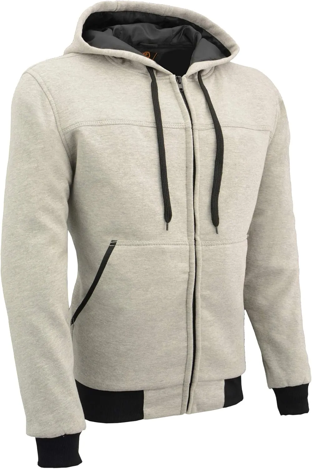 Milwaukee Leather MPM1788 Men's Black CE Approved Armored Riding Hoodie Sweater with Aramid by DuPont Fibers