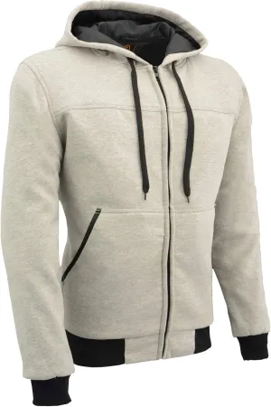Milwaukee Leather MPM1788 Men's Black CE Approved Armored Riding Hoodie Sweater with Aramid by DuPont Fibers