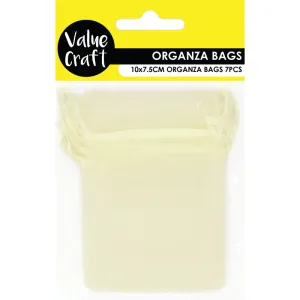 MINI ORGANZA BAG CREAM 10CMX7.5CM 7PC