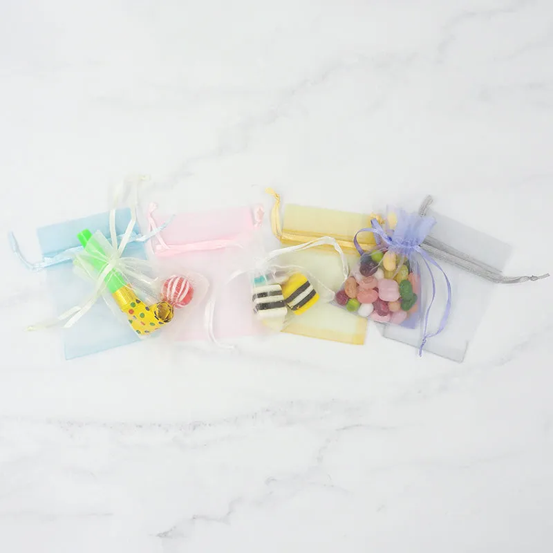 MINI ORGANZA BAG CREAM 10CMX7.5CM 7PC