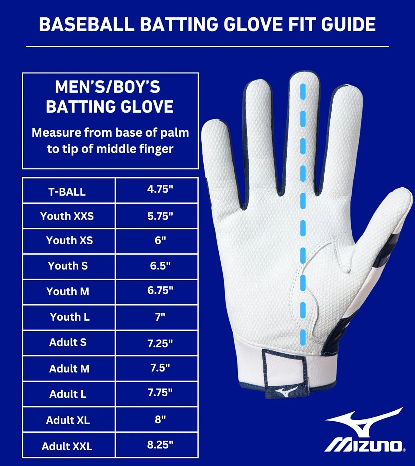 Mizuno B-303 Pro Adult Baseball Batting Gloves | Pair | Double Cabretta Leather Palm | AirMesh Inserts | QuikAdjust Wrist Tab