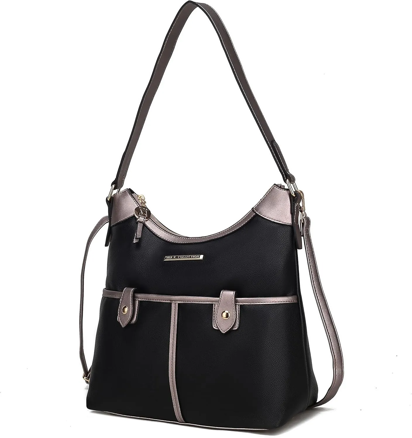 MKF Collection Shoulder Bags for Women, Crossbody Vegan Leather Handbag Purse, Top-Handle Hobo Tote Bag