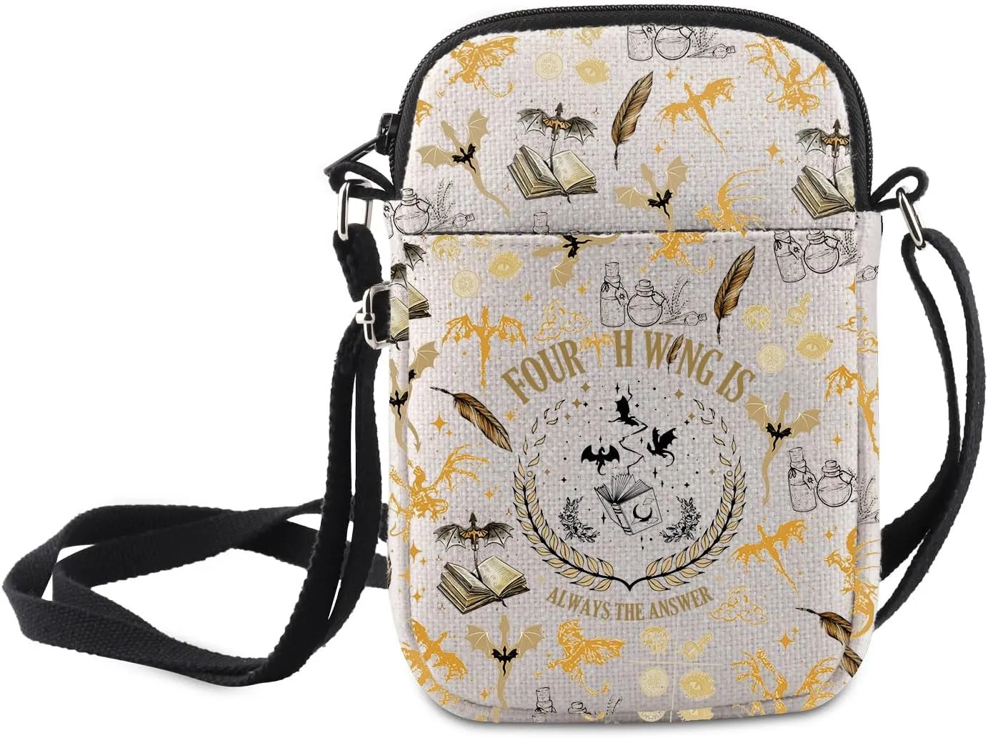 MNIGIU Fantasy Reader Gift F Wing Is Always The Answer Crossbody Bag Dragon Reader Purse Bag Book Nerd Merch