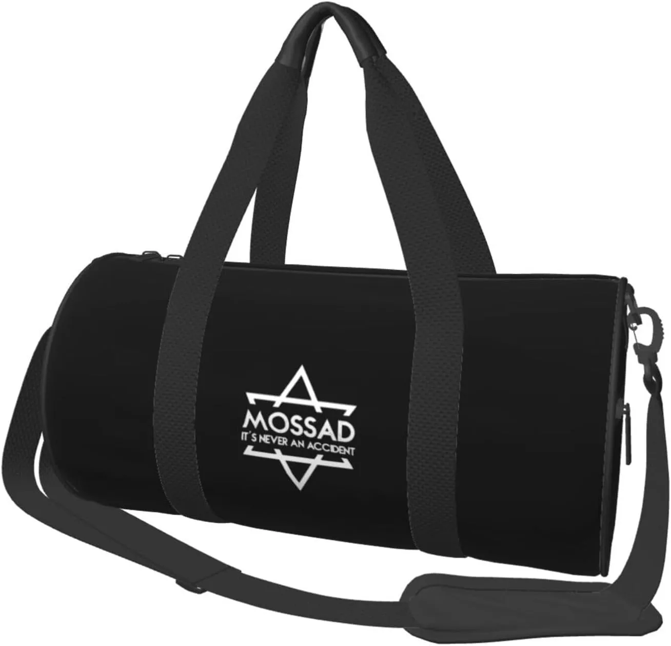 Mossad Its Never An Accident Convertible Garment Bag with Shoulder Strap, Carry on Garment Duffel Bag for Men Women - Rolling Foldable for Travel Luggage Bags (Black)