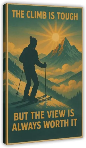 Mountain Skiing, Winter Sports And Outdoor Adventure Equipment Poster Print for Teen Boys Room Wall Art Canvas Painting Print 16x24inch(40x60cm)