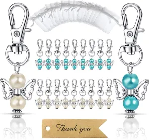 MOVINPE 20pcs Angel Favor Keychains Bags Thank You Tags, Guest Return Gifts for Baby Shower, Bridal Shower, Party Favors