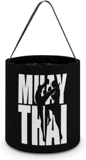Muay Thai Easter Buckets with Handles Egg Hunt Candy Basket Tote Bags Reusable Handbag for Party Easter Decoration, style