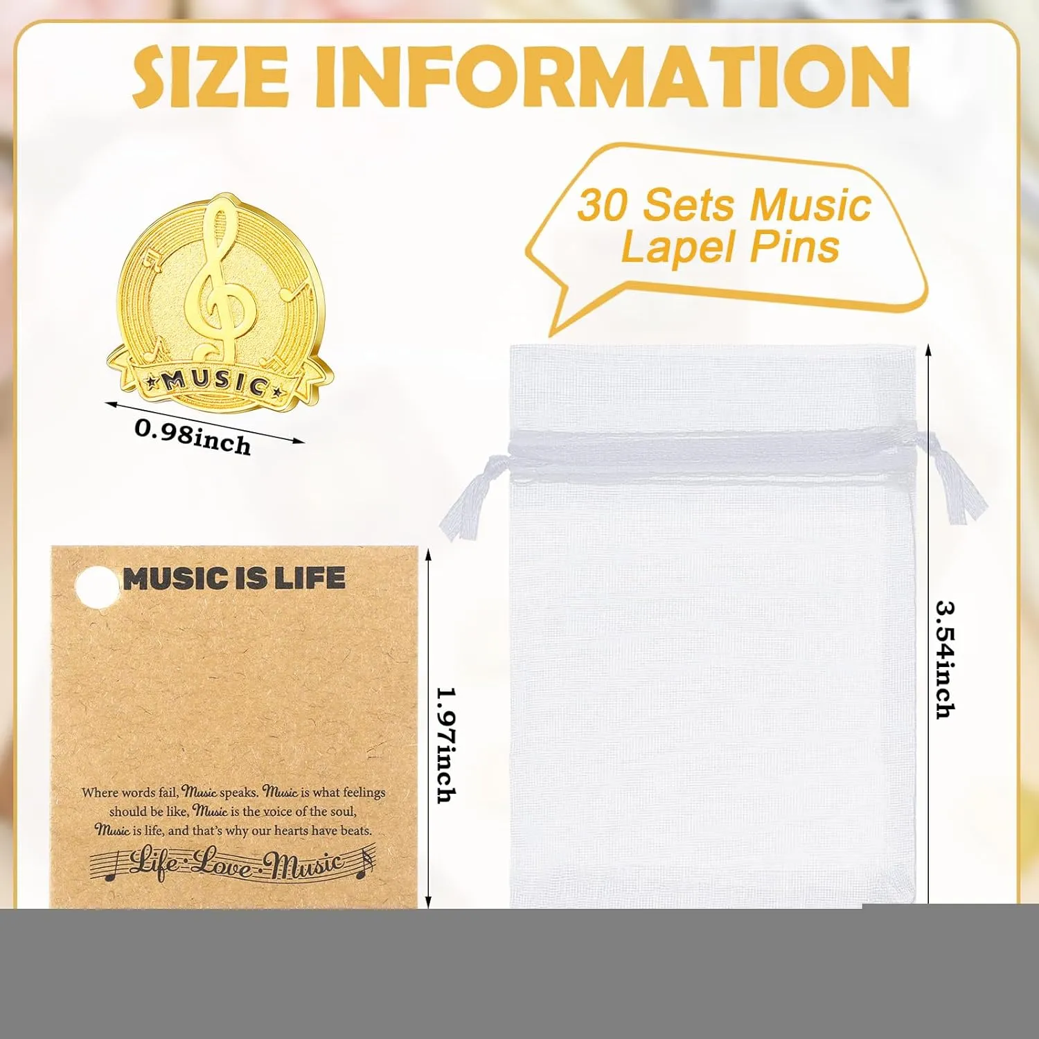 Music Note Lapel Pins Musical Note Band Award Pins Gifts Cards Bulk for Musician Music Lover Teacher Graduation Gifts for Students