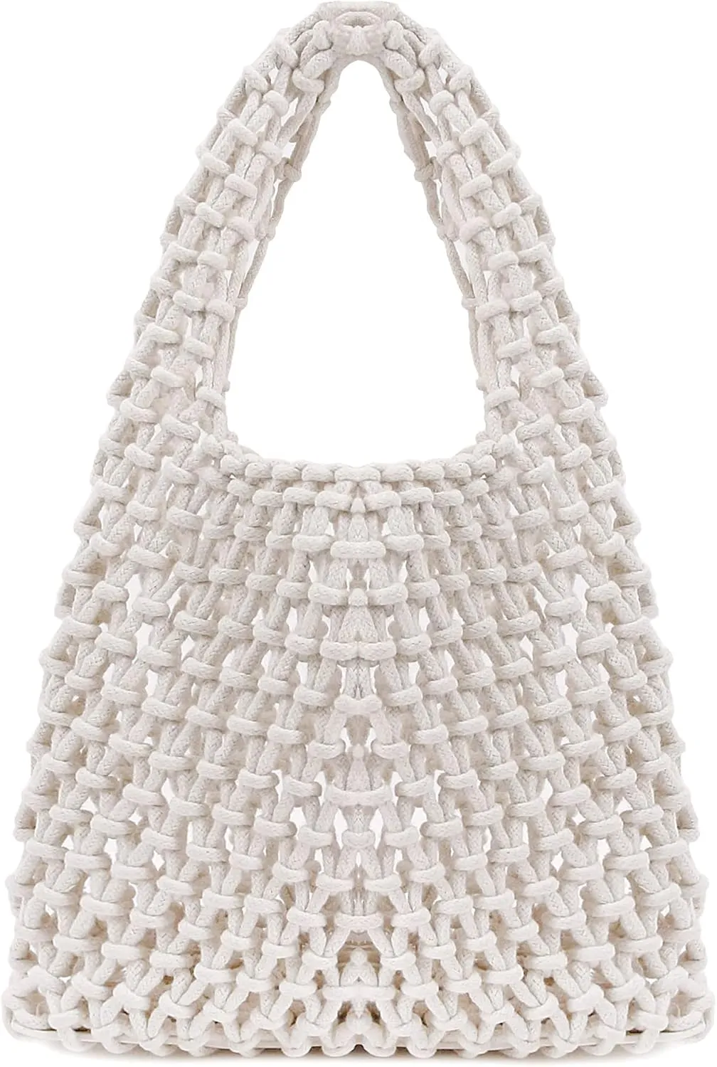 Naimo Straw Beach Bag Large Woven Rattan Shoulder Bag Fishing Net Handbag Cotton Rope Tote Summer Crochet Hobo Bag