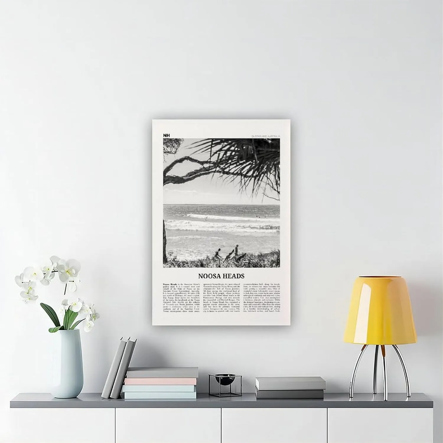 Noosa Heads Black And White Waves, Sunshine Coast, Queensland, Australia, Oceania Retro City Map Travel Landscape Canvas Art Poster And Wall Art Picture Print Modern Family Bedroom Decor Posters 24x36