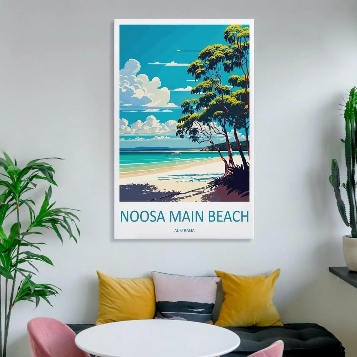 Noosa Main Beach Travel Print Noosa Main Beach Décor Noosa Main Beach Australia Travel Canvas Poster Wall Art Decor Print Picture Paintings for Living Room Bedroom Decoration Frame 24x36inch(60x90cm)