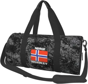 Norge Norway Flag Convertible Garment Bag with Shoulder Strap, Carry on Garment Duffel Bag for Men Women - Rolling Foldable for Travel Luggage Bags (Black)