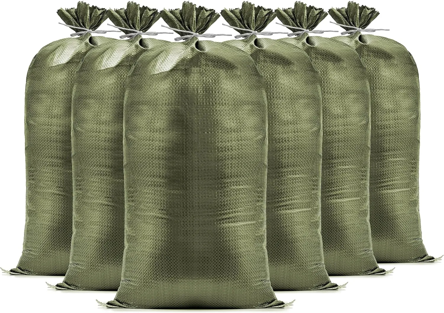 (Not Made in China) Heavy Duty Sand Bags for Flooding, Empty W/Tie Strings, UV Protection for 1600 Hours, Flood Water Barrier Sandbags,14in x 26in, Sandbag for Weight, 50lb Capacity (50 Bags)