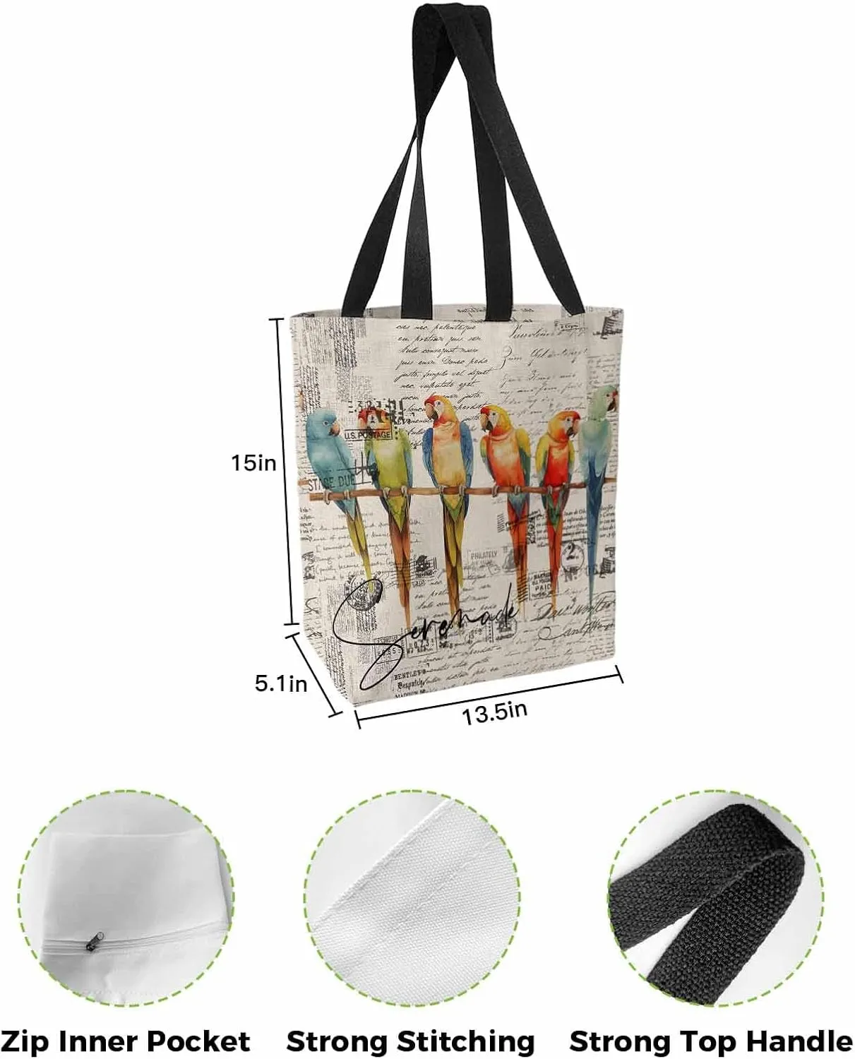 Ocean Canvas Tote Bag Beach Sea Coral Starfish Sage Green Shoulder Bag Casual Bag with Inner Pocket for Shopping Grocery Work