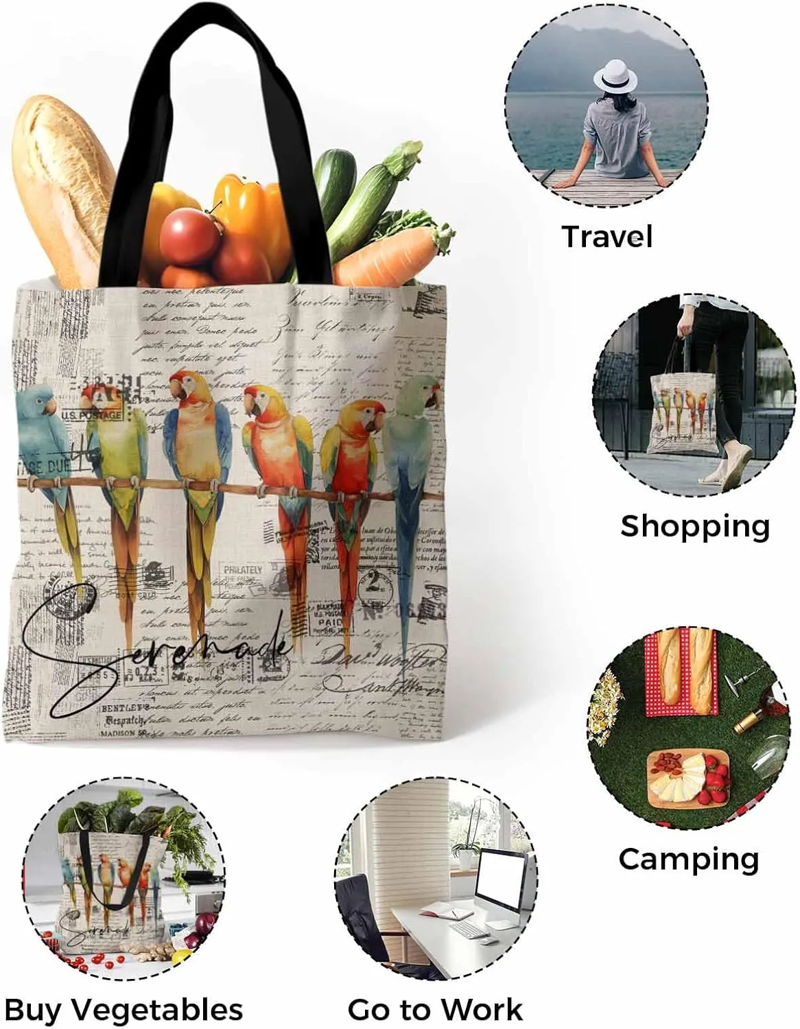 Ocean Canvas Tote Bag Beach Sea Coral Starfish Sage Green Shoulder Bag Casual Bag with Inner Pocket for Shopping Grocery Work