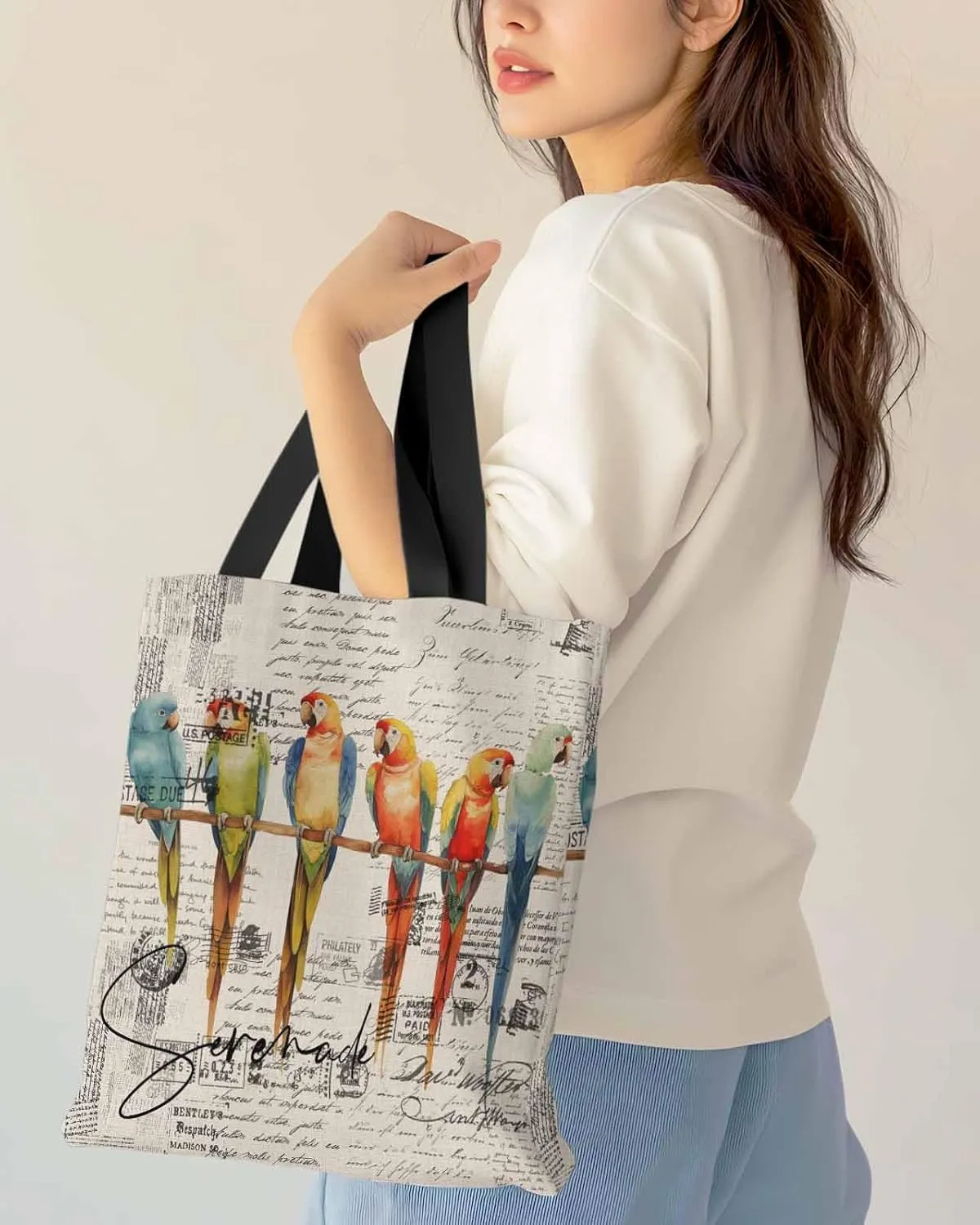 Ocean Canvas Tote Bag Beach Sea Coral Starfish Sage Green Shoulder Bag Casual Bag with Inner Pocket for Shopping Grocery Work