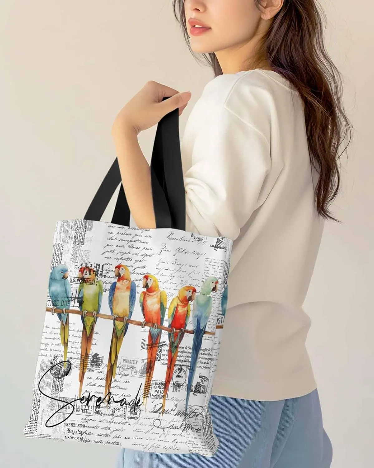 Ocean Canvas Tote Bag Beach Sea Coral Starfish Sage Green Shoulder Bag Casual Bag with Inner Pocket for Shopping Grocery Work