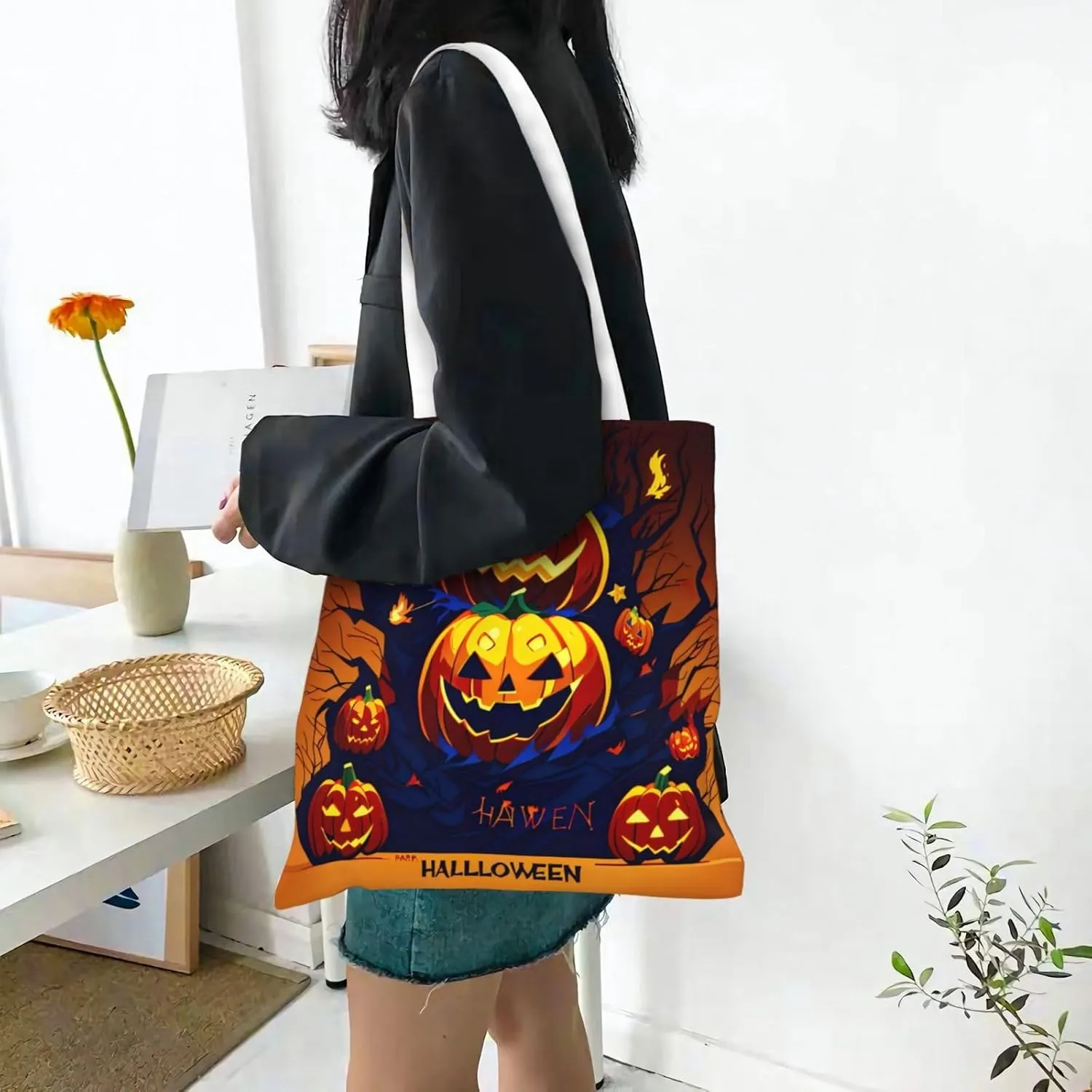 Ocean Sailboat Canvas Tote Bags For Women Handbag Tote Purse,Canvas Crossbody Bag For Office, Travel, School