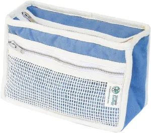 Organic Cotton Canvas Padded Toiletry, Cosmetic, Travel Bag - Blue