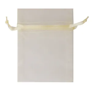 ORGANZA BAG MINI 10 X 7.5CM CREAM 10PC