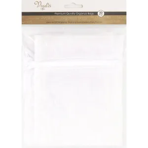 ORGANZA BAG MINI 10 X 7.5CM WHITE 50PC