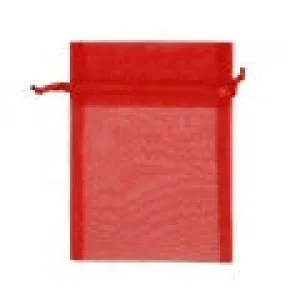ORGANZA BAG SMALL 17 X 12.5CM RED 10PC