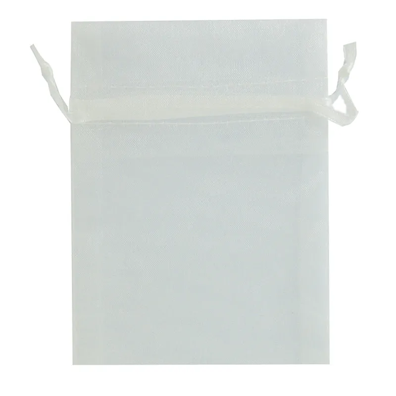 ORGANZA BAG SMALL 1X12.5CM WHITE 10PC