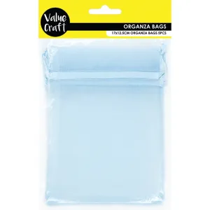 ORGANZA SMALL 17CM X 12.5CM B BLUE 5PC