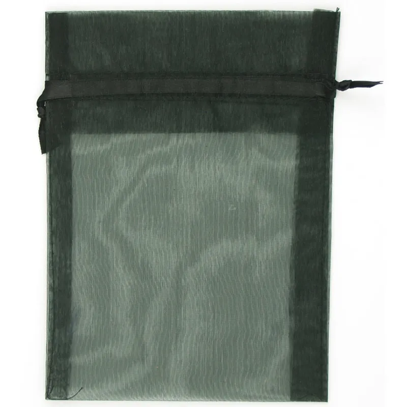 ORGANZA SMALL 17CM X 12.5CM BLACK 5PC