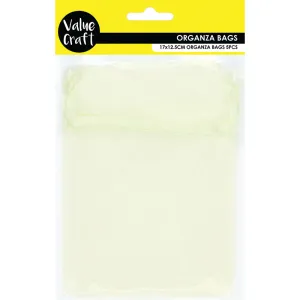 ORGANZA SMALL 17CM X 12.5CM CREAM 5 PC