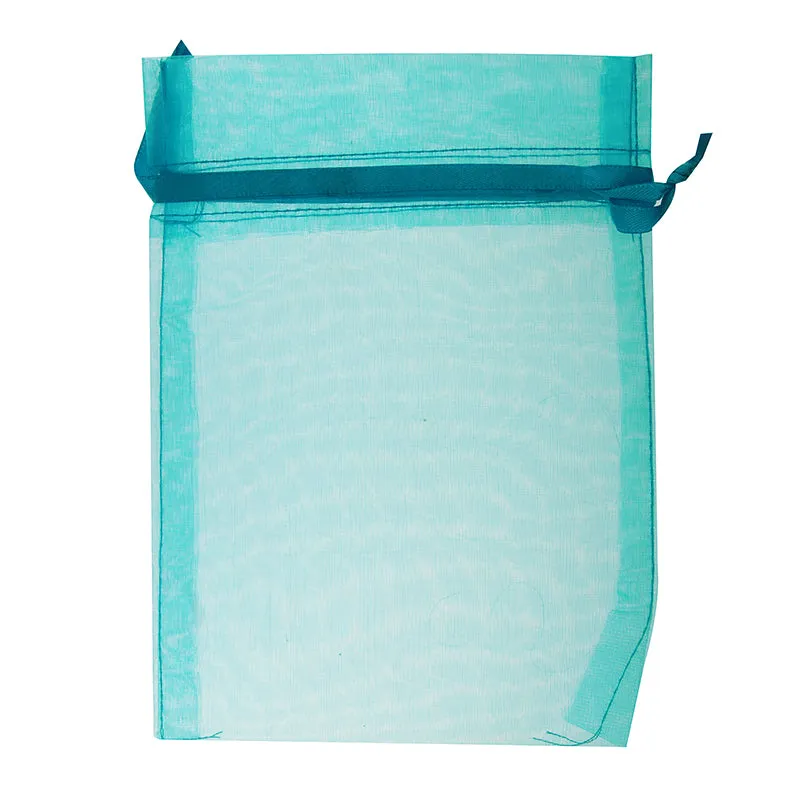 ORGANZA SMALL 17CMX12.5CM TURQUOISE 5PC
