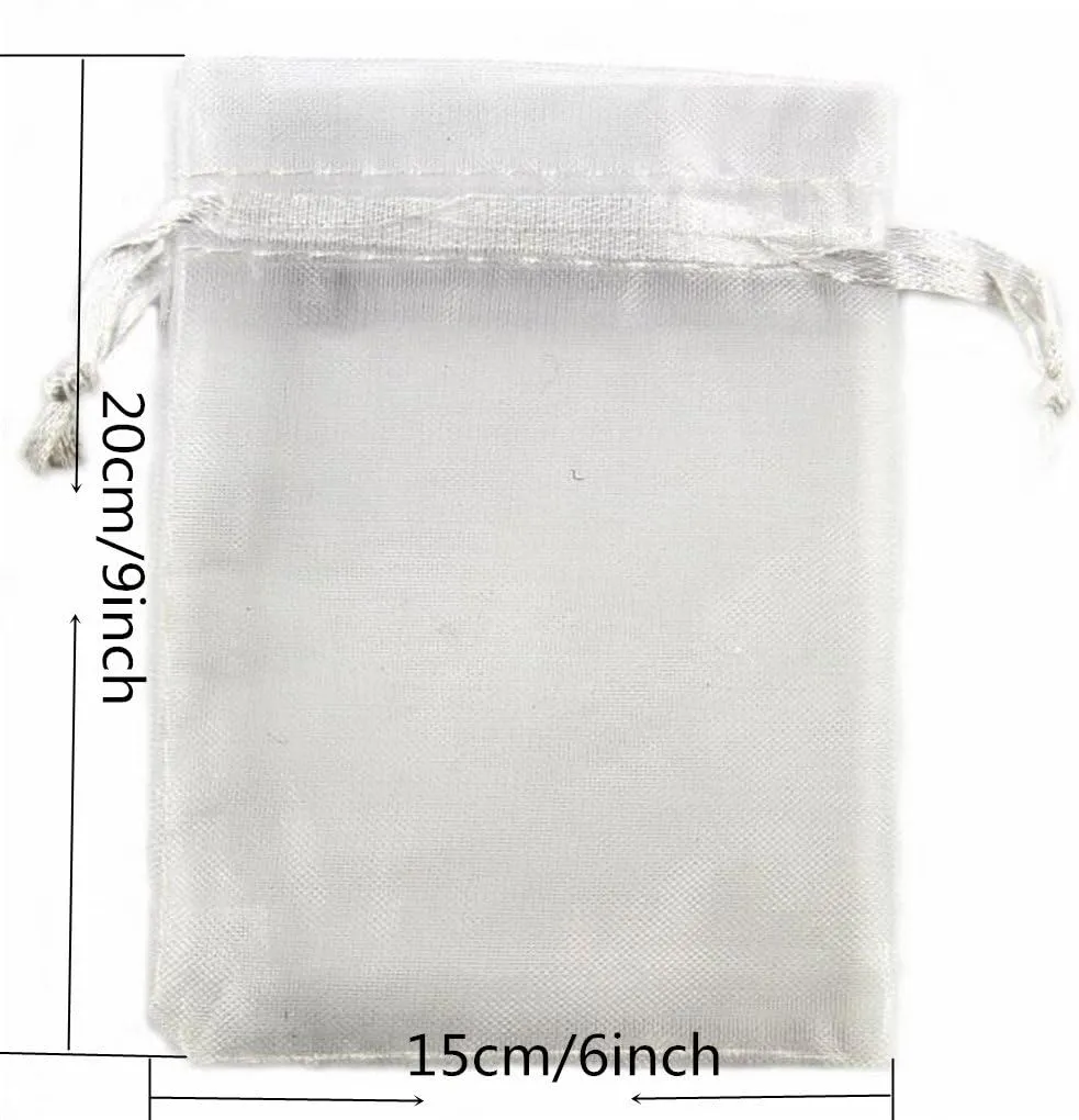 Organza Wedding Party Favor Bags- Package of 100 (6"x9", Wine red)