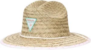 Panama Jack Kids Sun Hat - Straw Lifeguard, Surfboard Print Underbrim, UPF (SPF) 50  UVA/UVB Sun Protection, 3 1/4" Brim