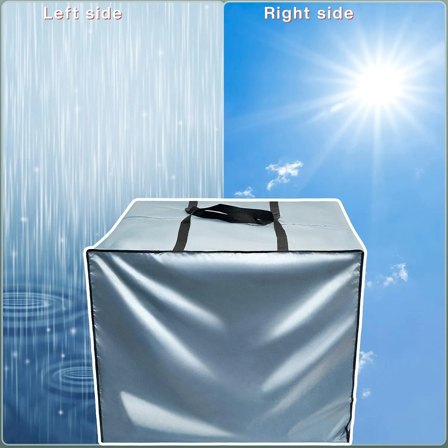 Patelai 2 Pcs Cushion Cover Bag 32 x 32 x 24'' Outdoor Patio Storage Waterproof Oxford Packing Bags for Moving with Zipper Handles for Xmas Storage Camping Picnic Furniture Pillow (Gray)